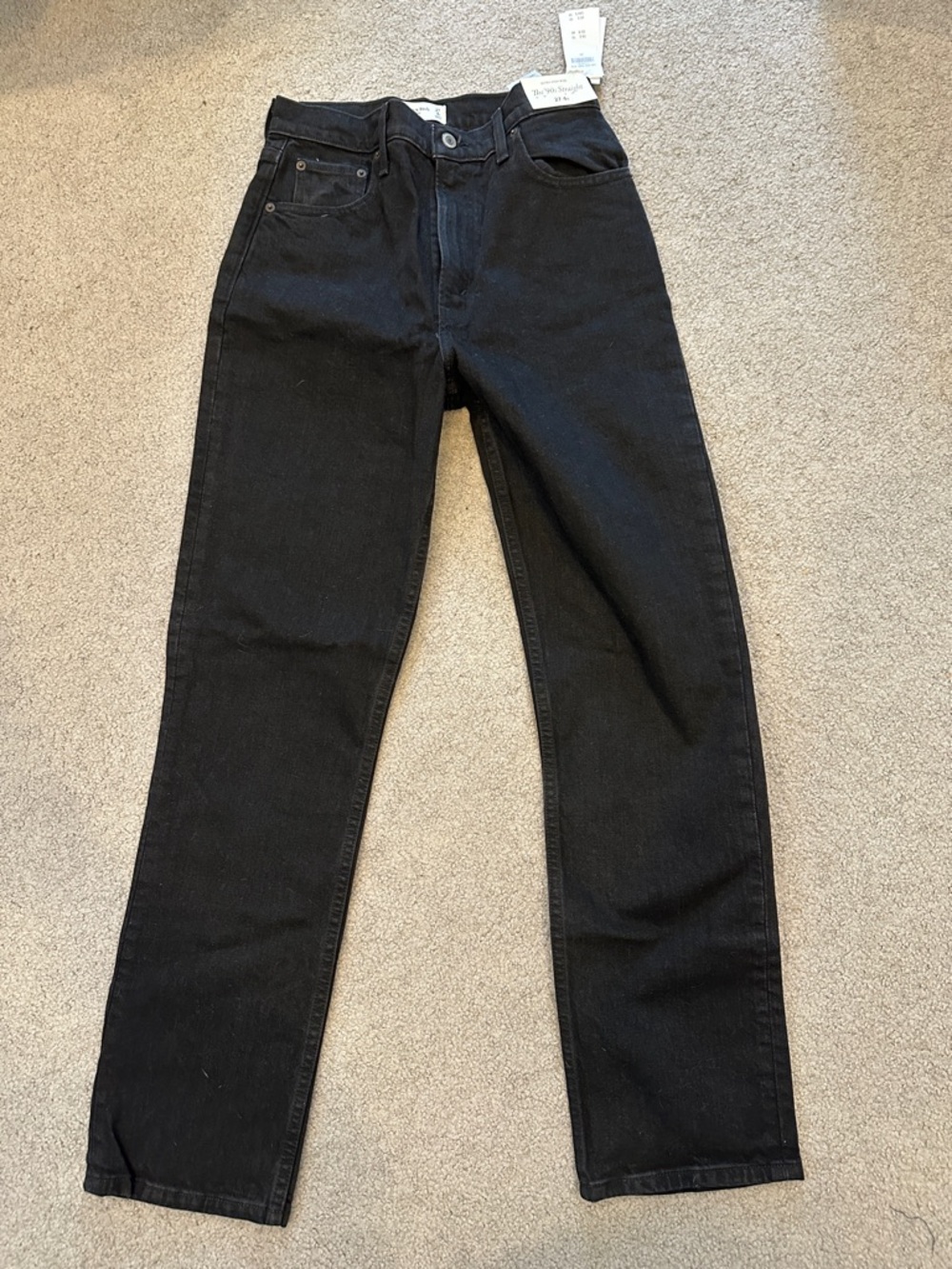 Abercrombie & Fitch Women's Black Straight-Leg Jeans